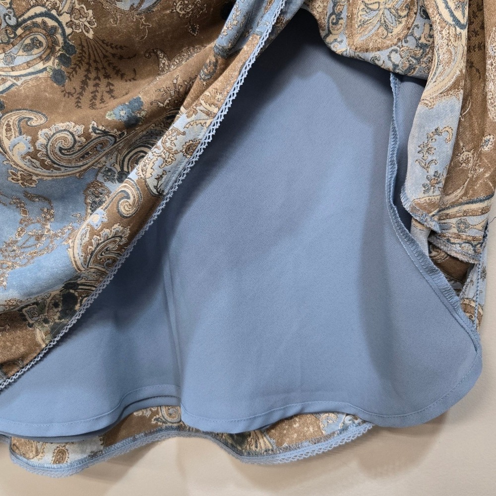 Vintage Y2K Old Navy Midi Skirt Plus‎ Size 20 Pastel Blue Paisley Boho Romantic - Picture 6 of 9